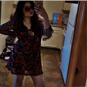 Elegant Red and Black Women's Dress